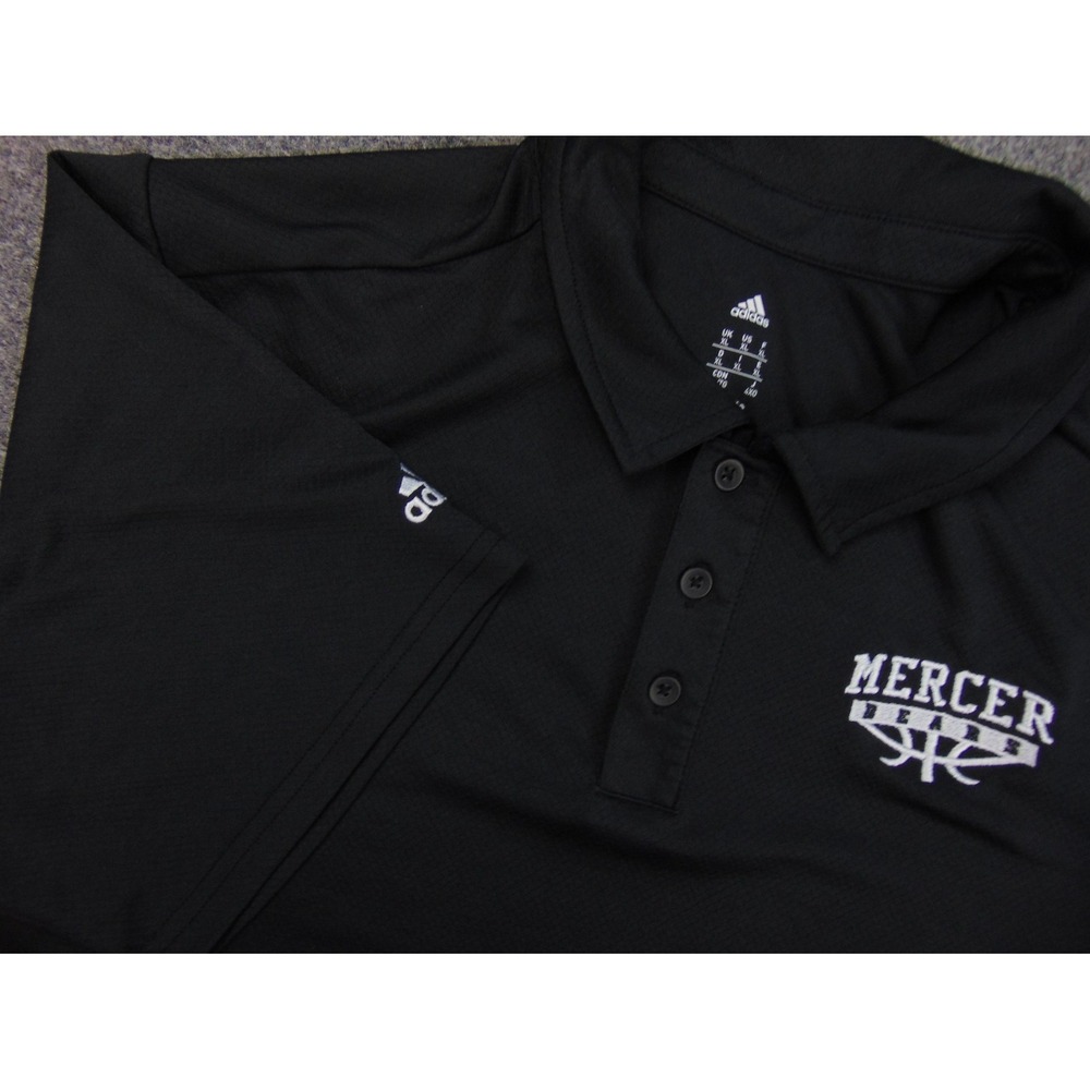 Mercer Bears Polo Shirt Mens‎ XL Black Adidas Basketball Collegiate Men